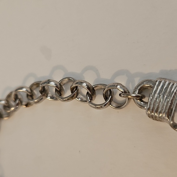 Silvertone with Large & Small Rhinestones on 18" Long Necklace - Picture 3 of 6